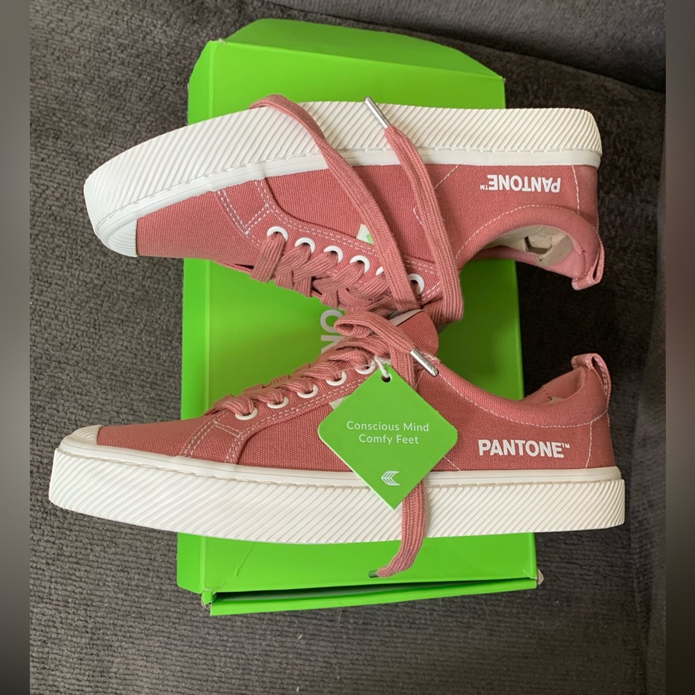 Cariuma +‎ Pantone OCA Low Withered Rose Canvas Contrast Thread Sneaker NIB 🌴 - Picture 4 of 10